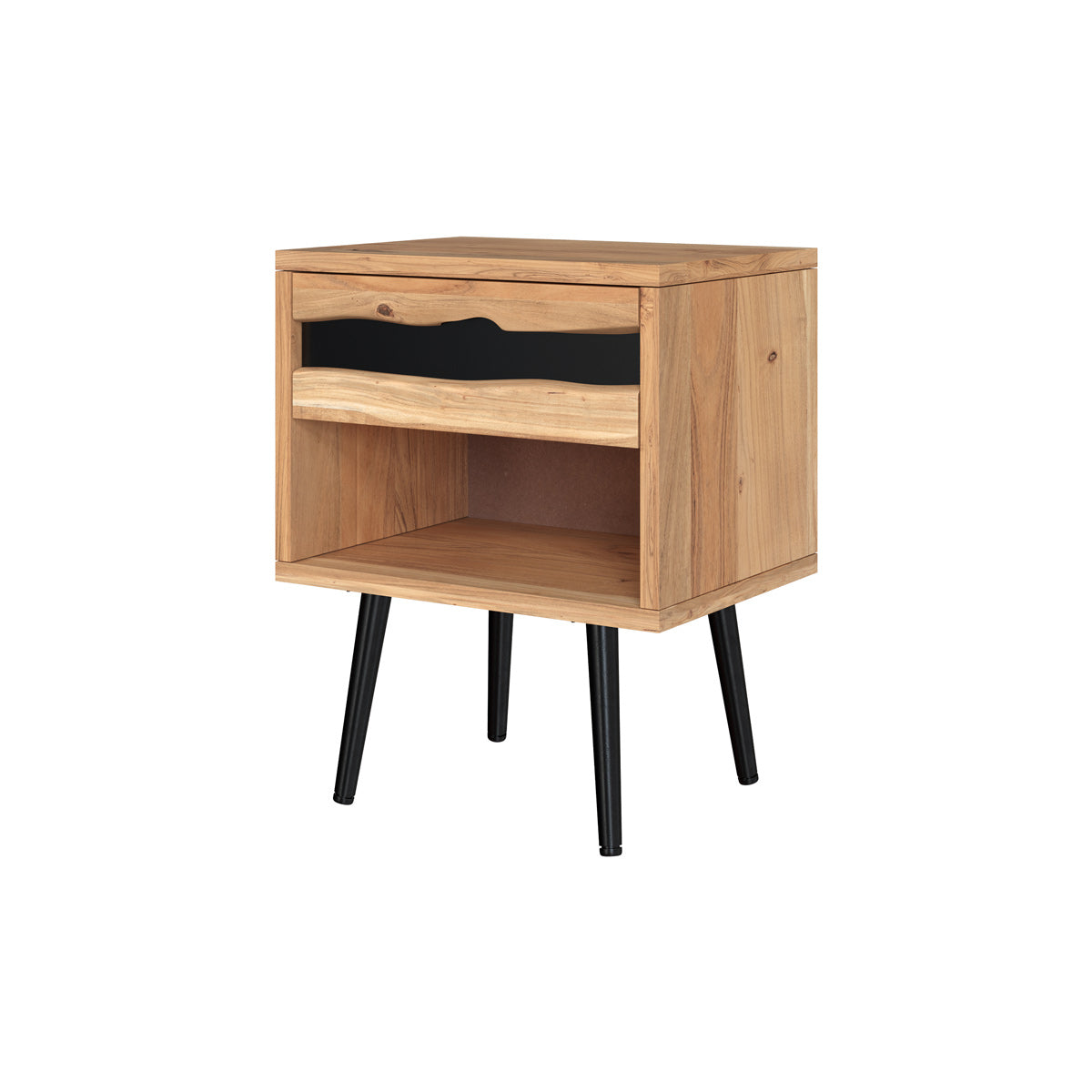 table de chevet en bois clair et noir alabama