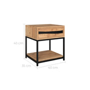 table de chevet en bois clair massif alabama