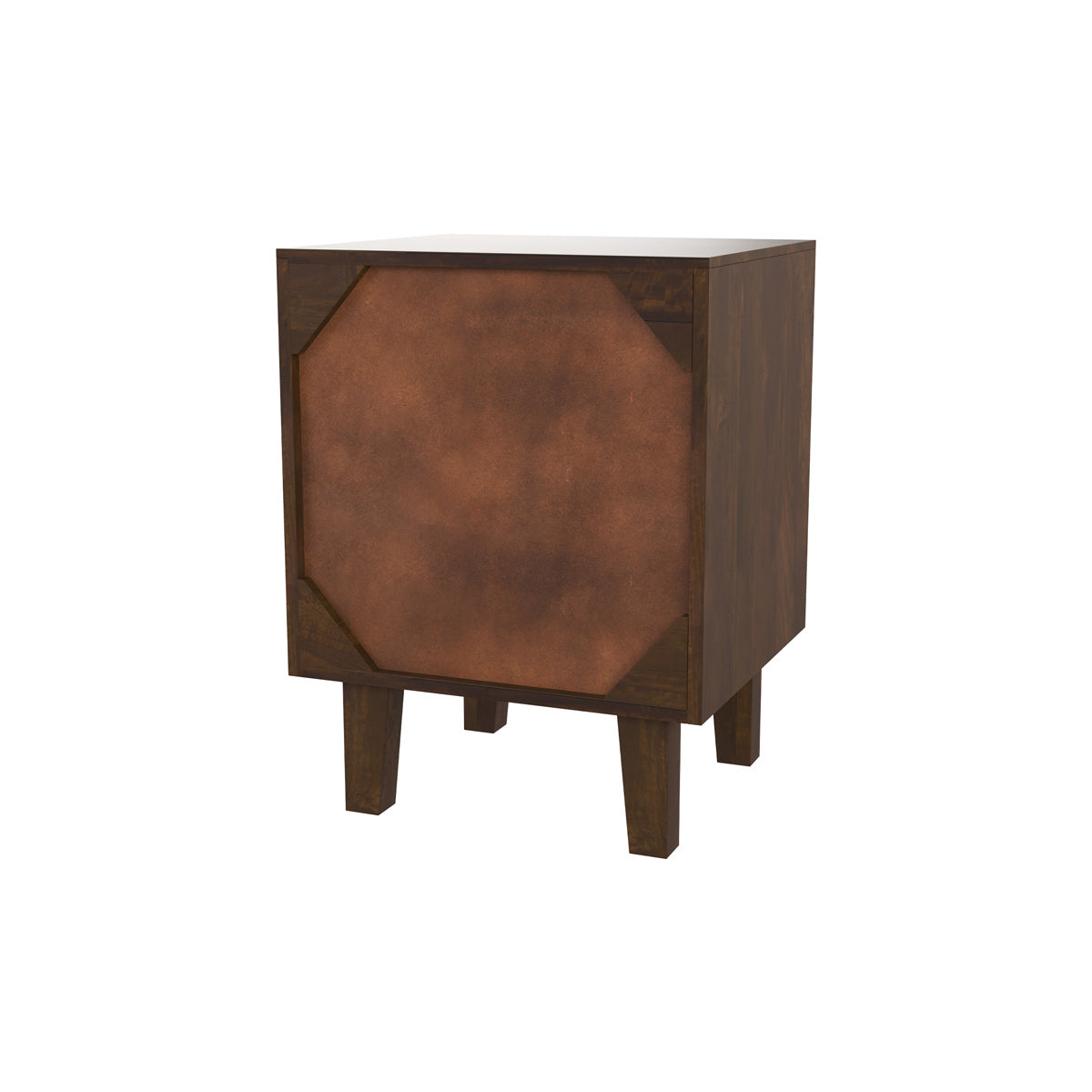 table de chevet en bois de manguier et metal