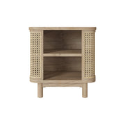 table de chevet en bois massif et cannage