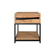 table de chevet en bois noir et bois clair alabama