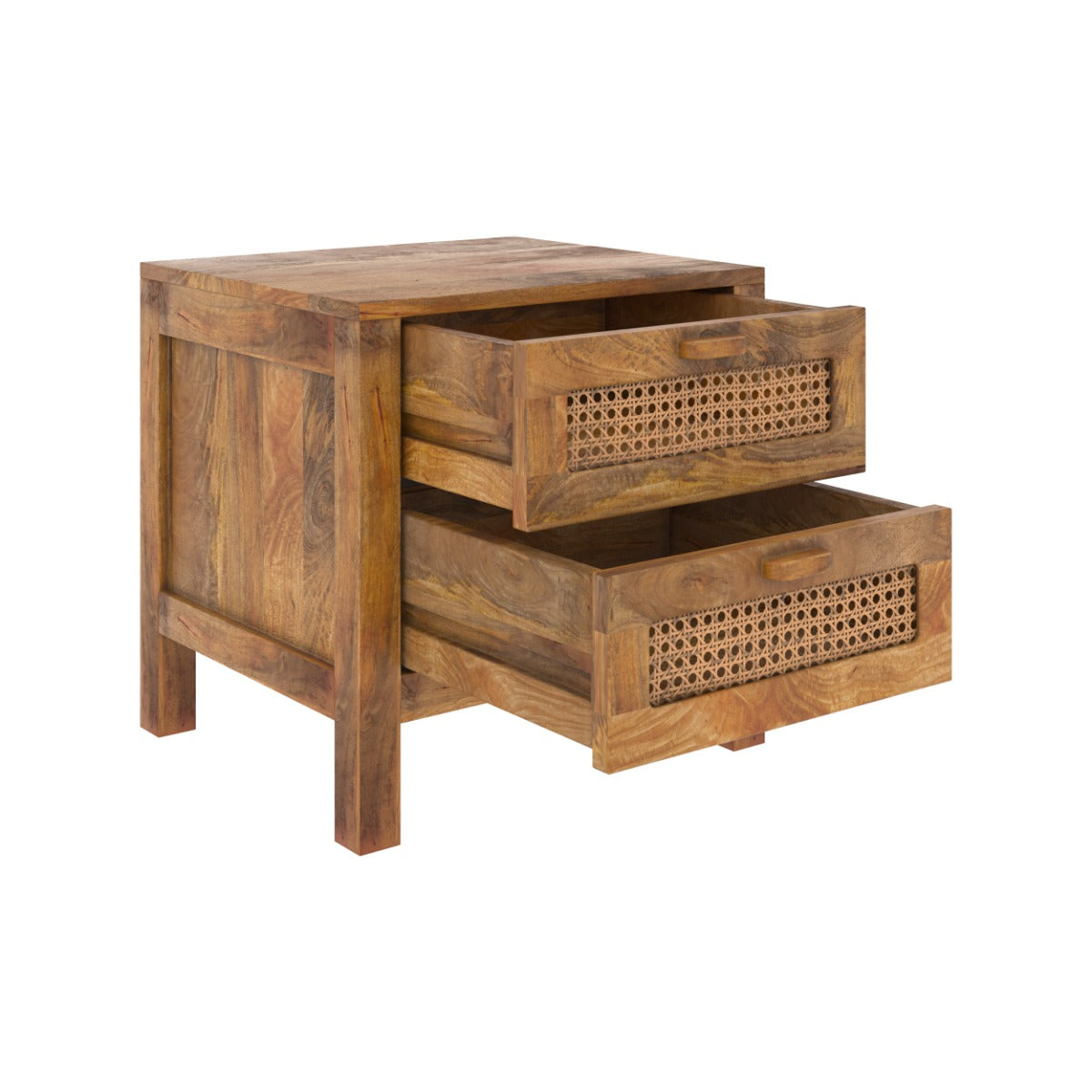 table de chevet en cannage tiki