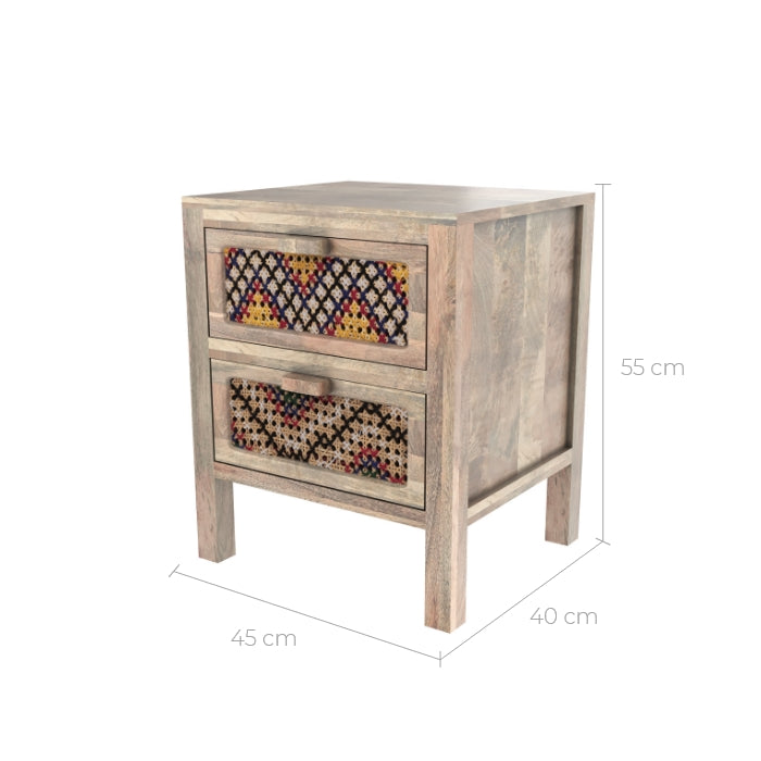 table de chevet ethnique bois de manguier boheme chic massai