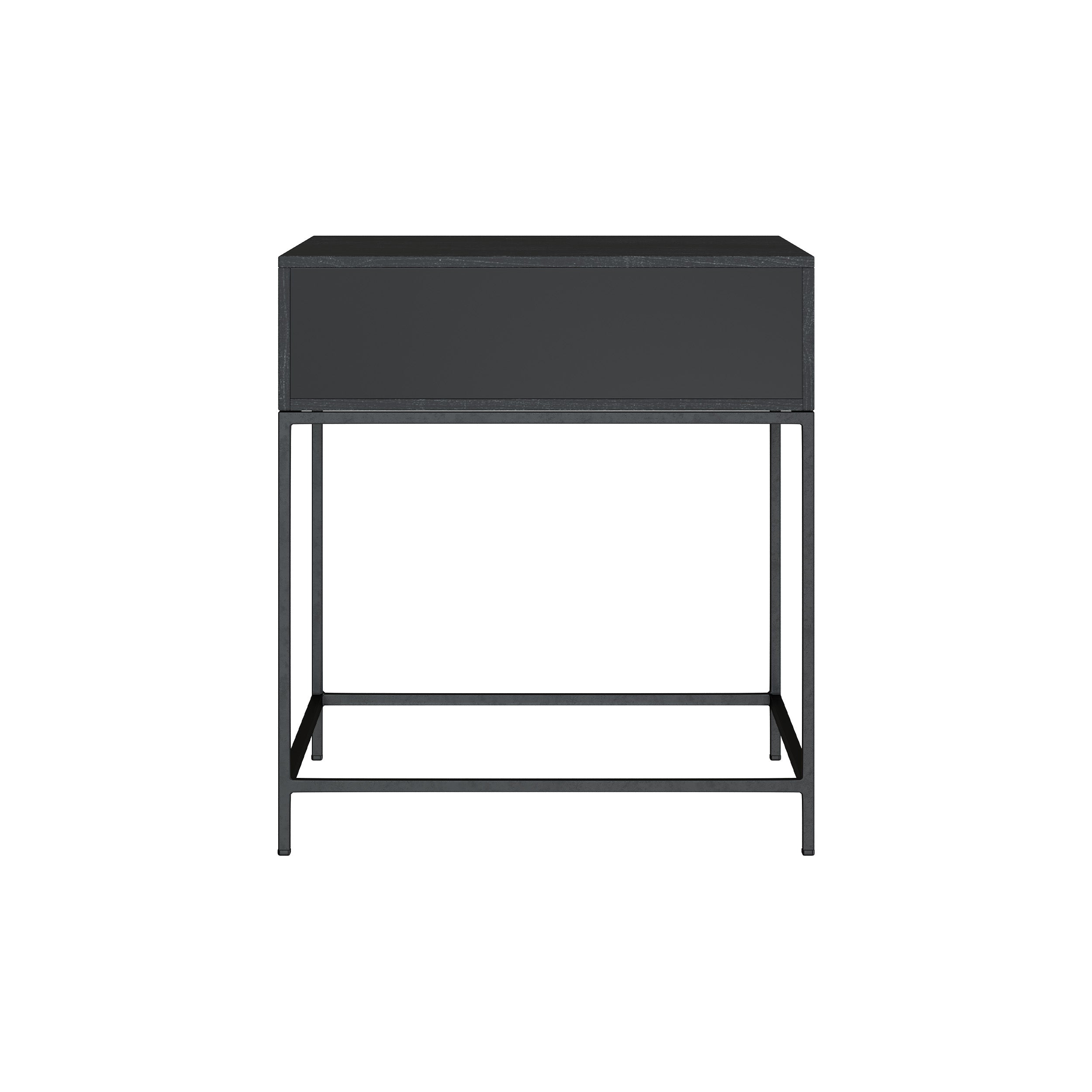 table de chevet jakson rangement bois acacia metal noir