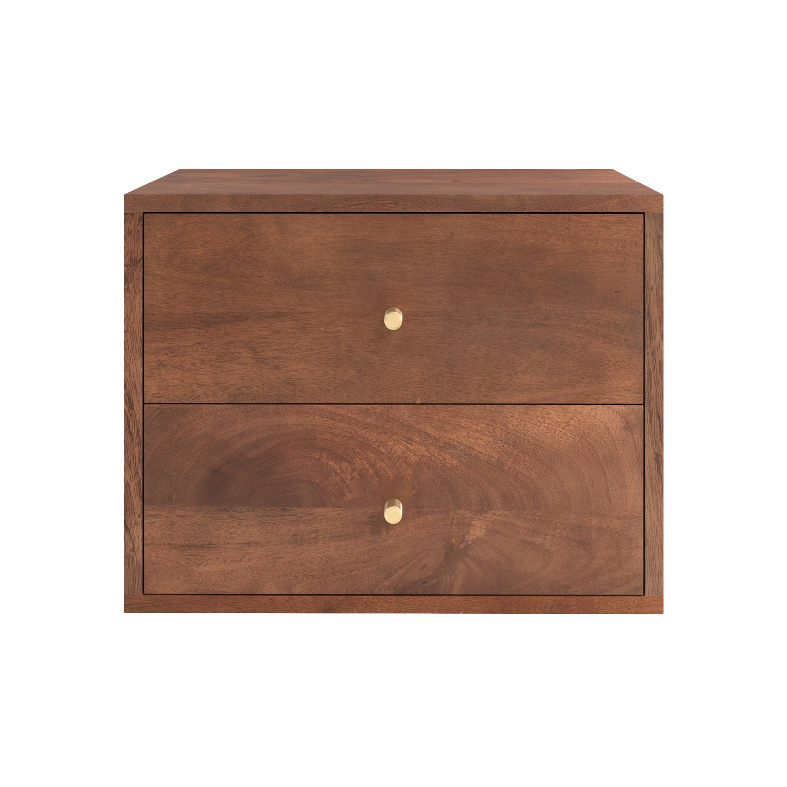 table de chevet suspendu orea en bois de manguier fonce fond blanc