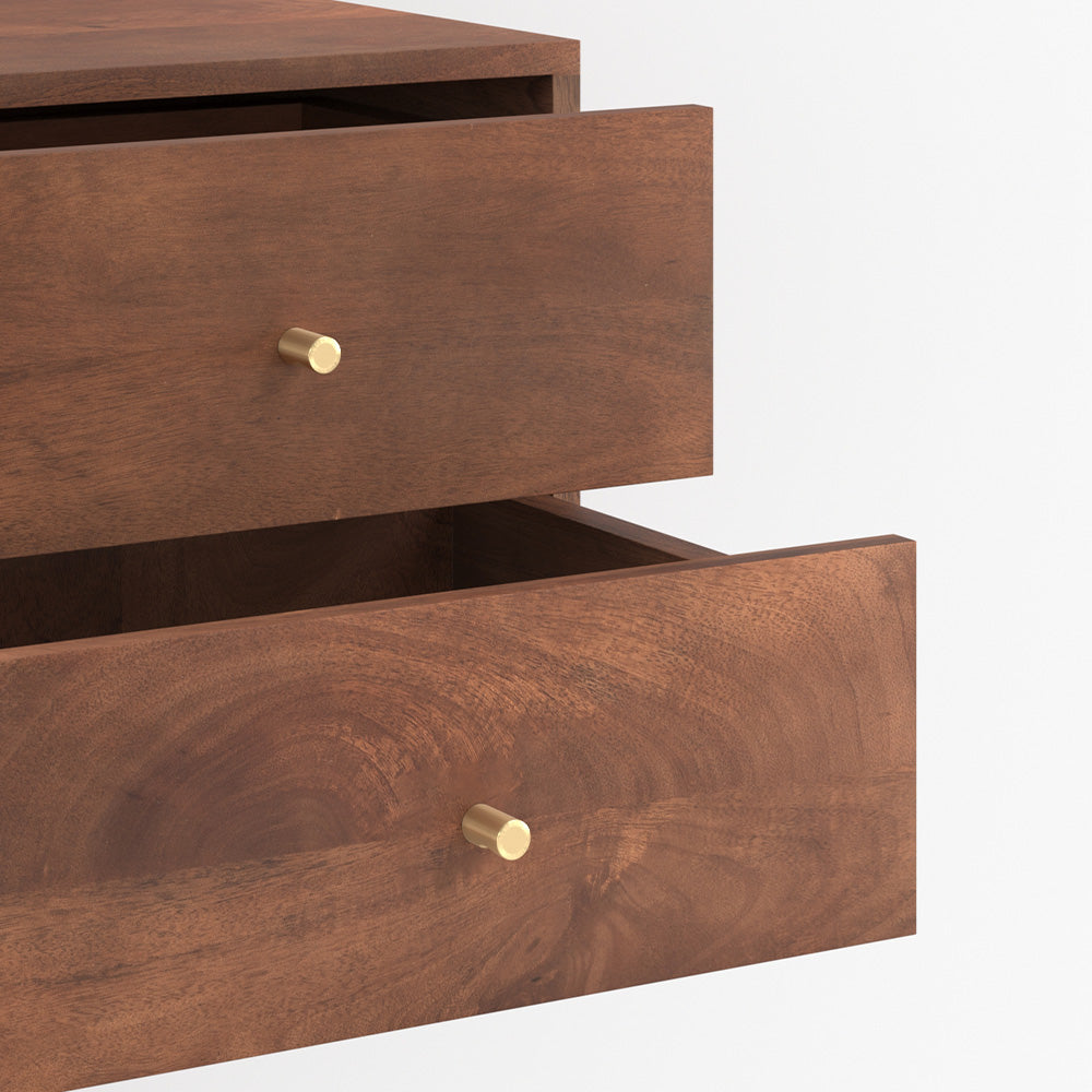 table de chevet suspendu orea en bois de manguier fonce rdv deco