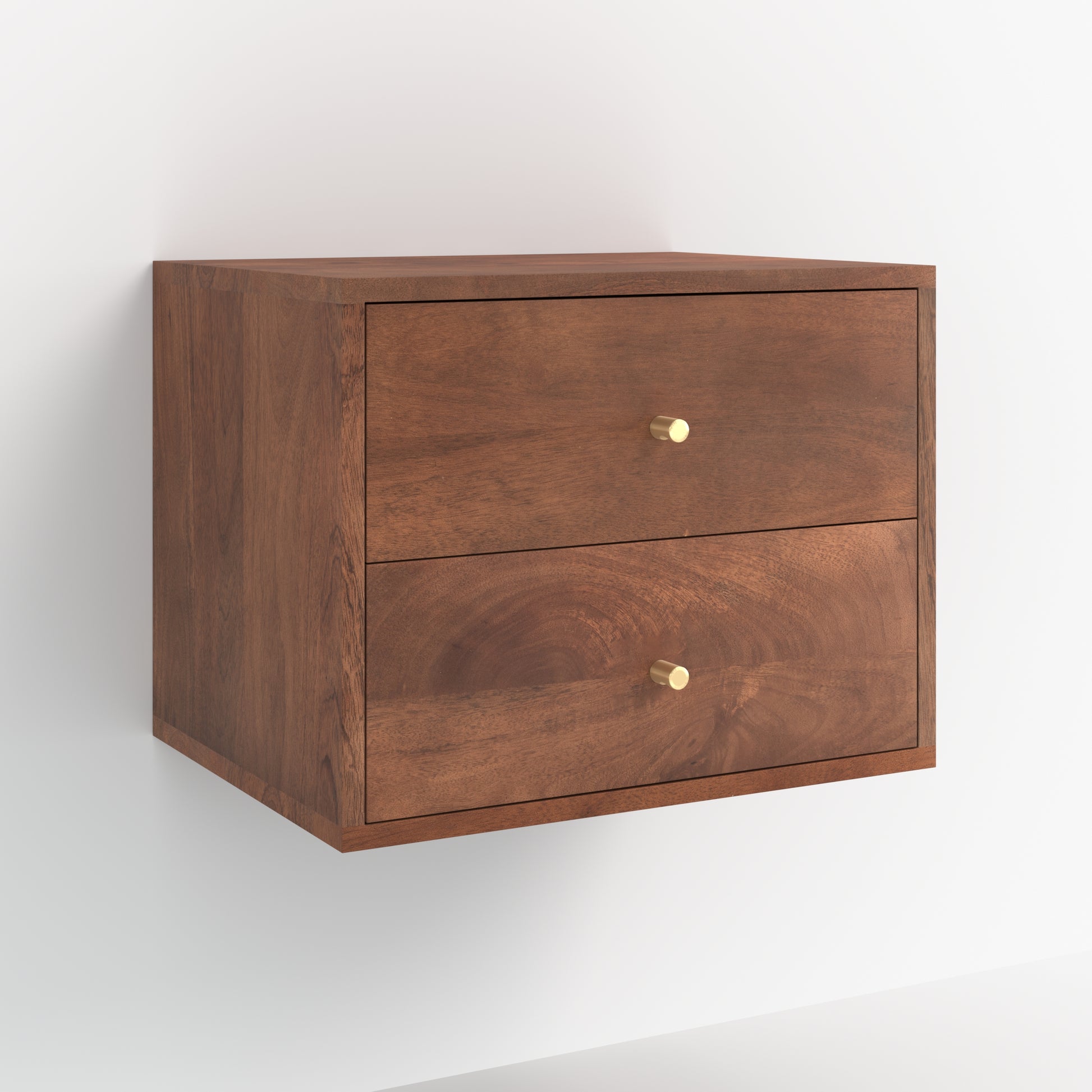 table de chevet suspendu orea en bois de manguier fonce