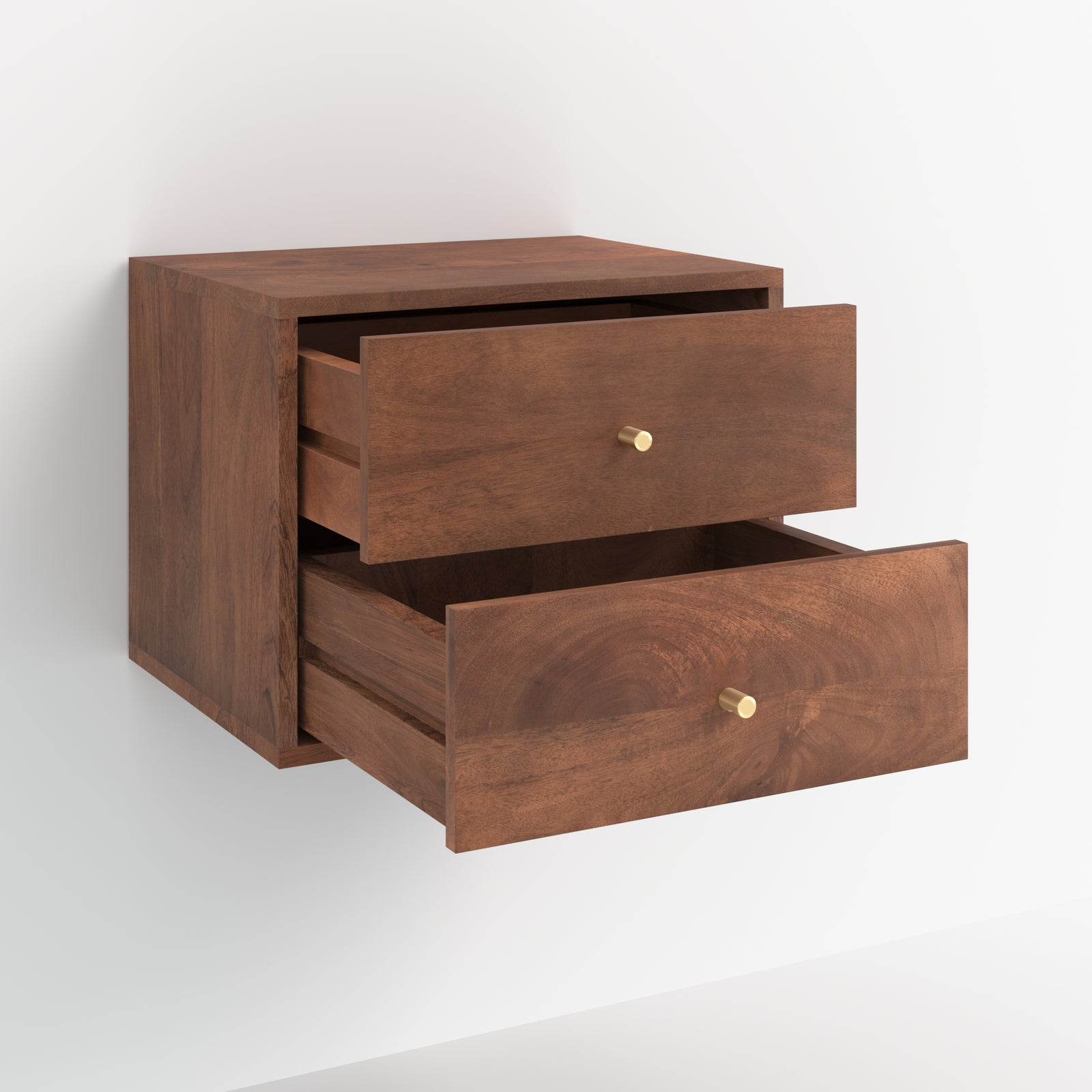 table de chevet suspendu orea en bois manguier fonce 