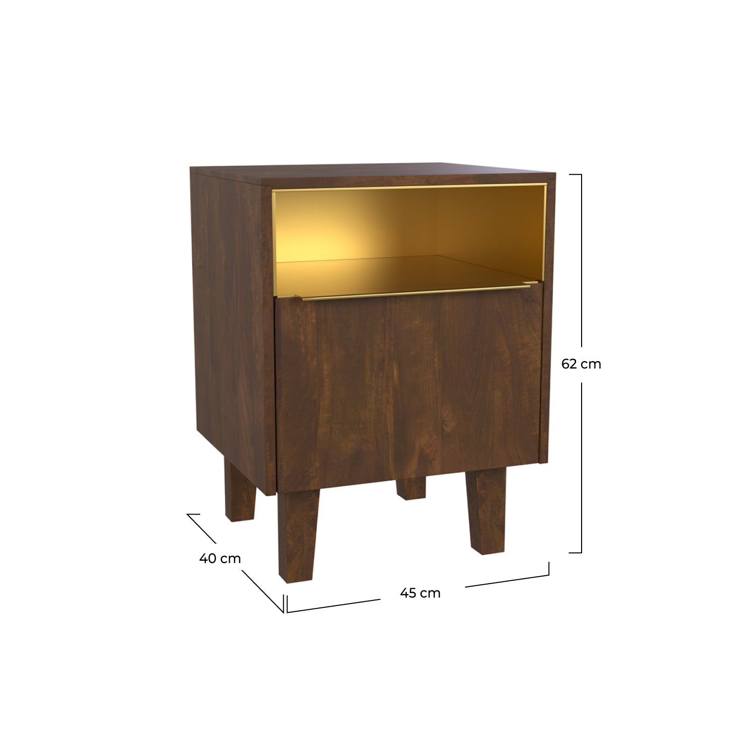 table de chevet taiko bois et dore