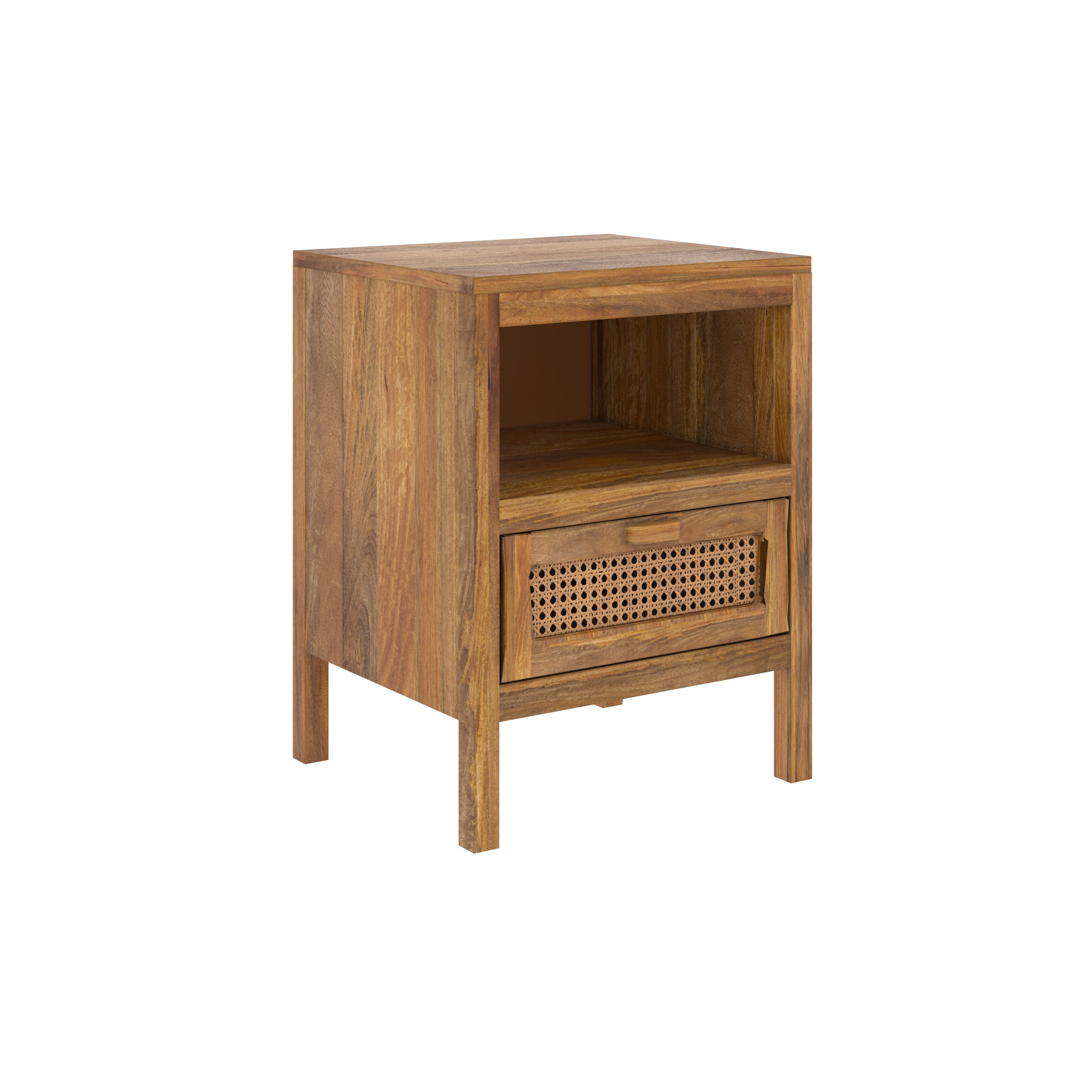 table de chevet tiki en cannage