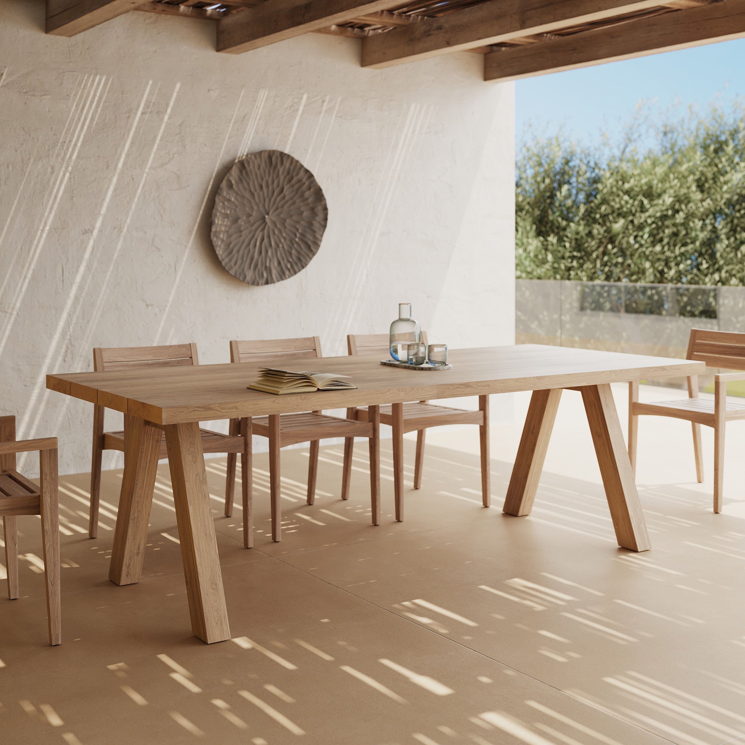 table de jardin en bois de teck molo 10 places rdv deco