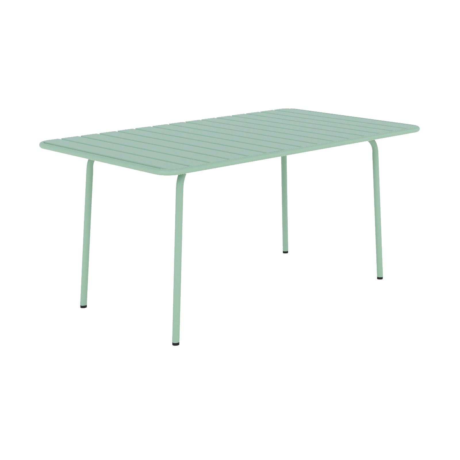 table de jardin en metal vert 6 personnes fond blanc yumi
