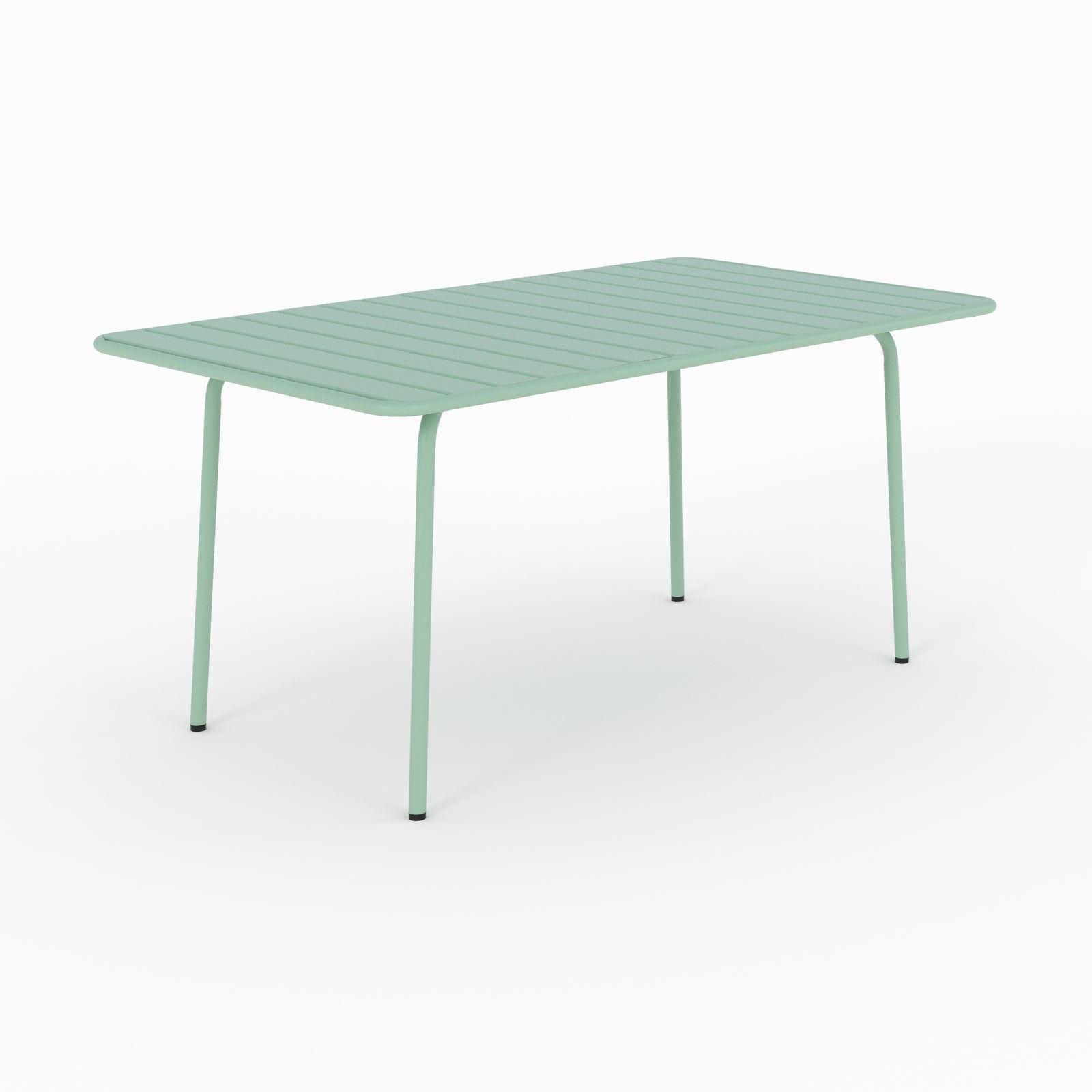 table de jardin en metal vert 6 personnes yumi_1