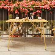 Table de jardin Yumi pliante en metal jaune beurre 4 personnes