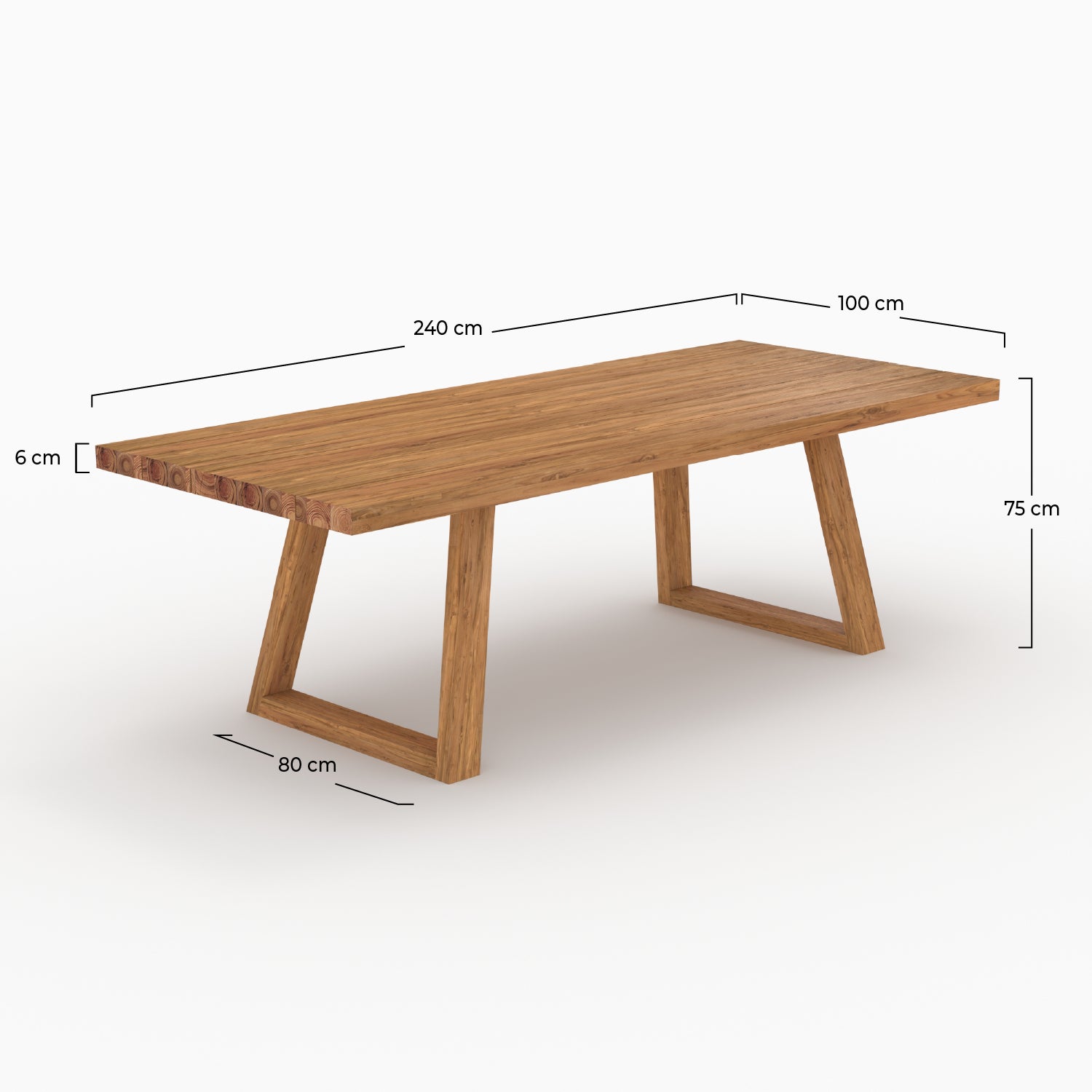 table de jardin rectangulaire bois de teck luma 10 personnes