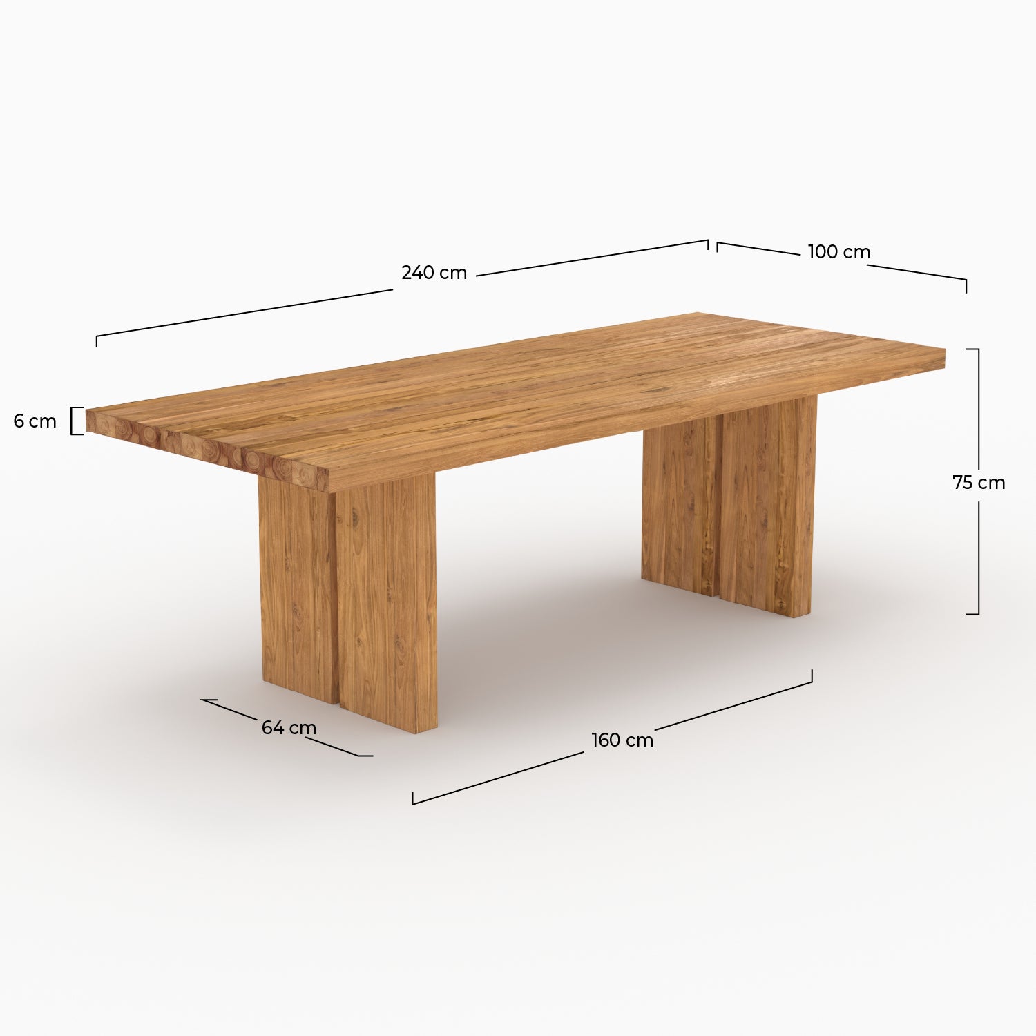 table de jardin siam rectangulaire en bois de teck 10 personnes