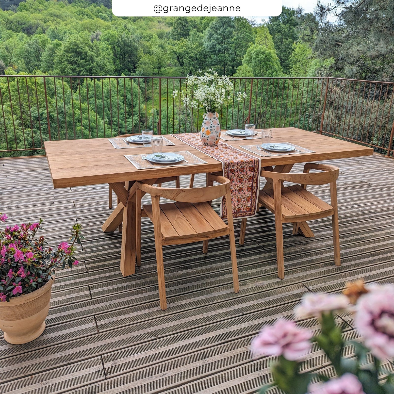 table de jardin soraya en bois de teck massif 240 cm