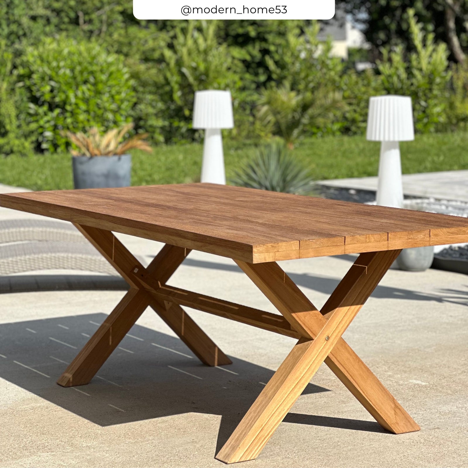 table de jardin suri bois de teck massif 200 cm