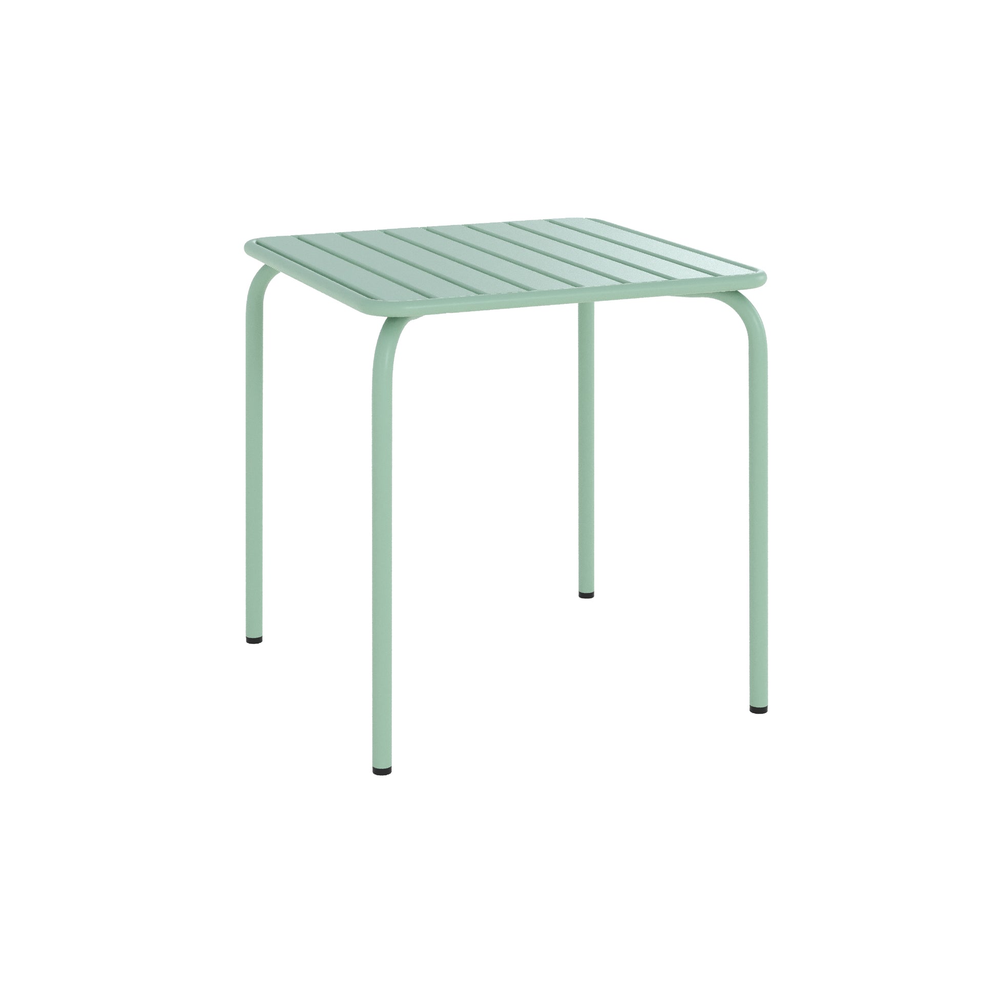 table de jardin yumi en metal vert carree fond blanc