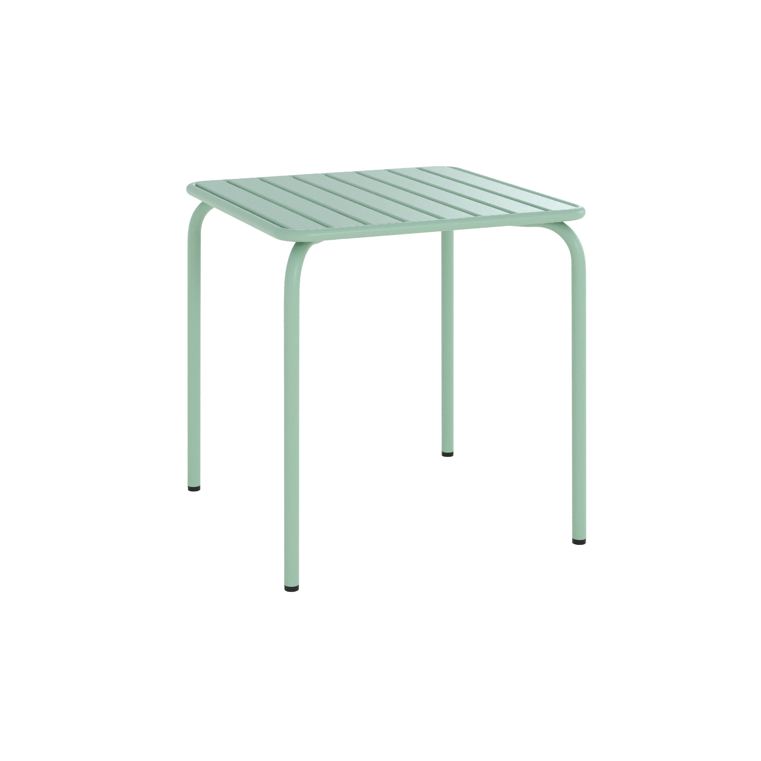 table de jardin yumi en metal vert carree fond blanc