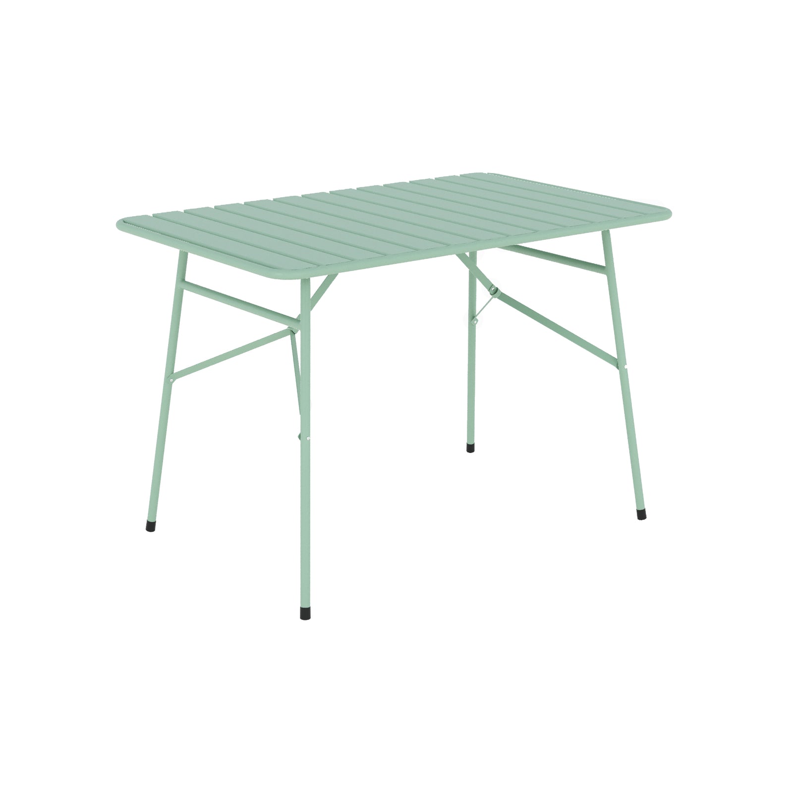 table de jardin yumi en metal vert pliante 4 personnes fond blanc