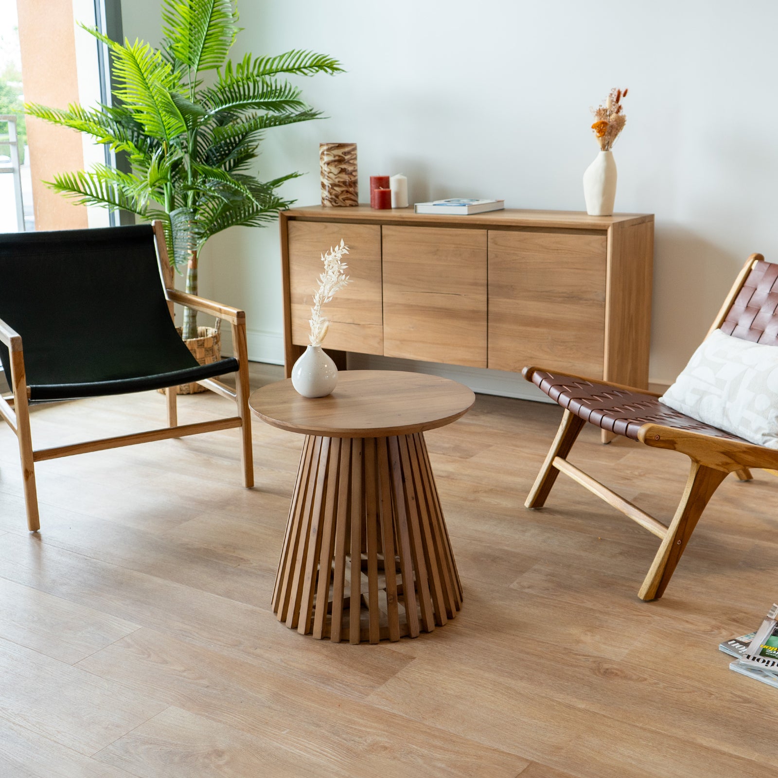 table en bois acacia kepes 50 cm ronde