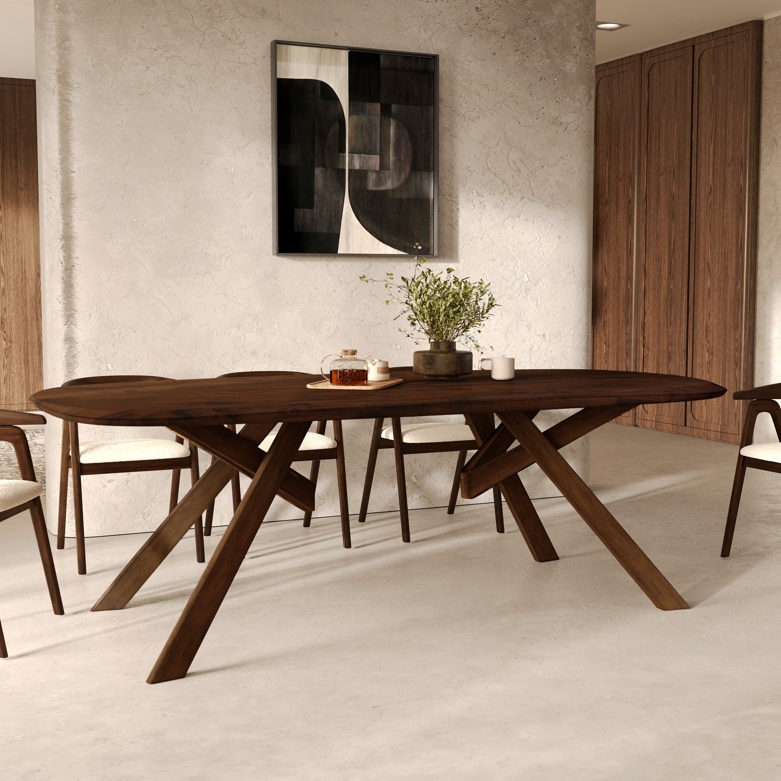 table en bois d hevea massif marron fonce merlin 8 places