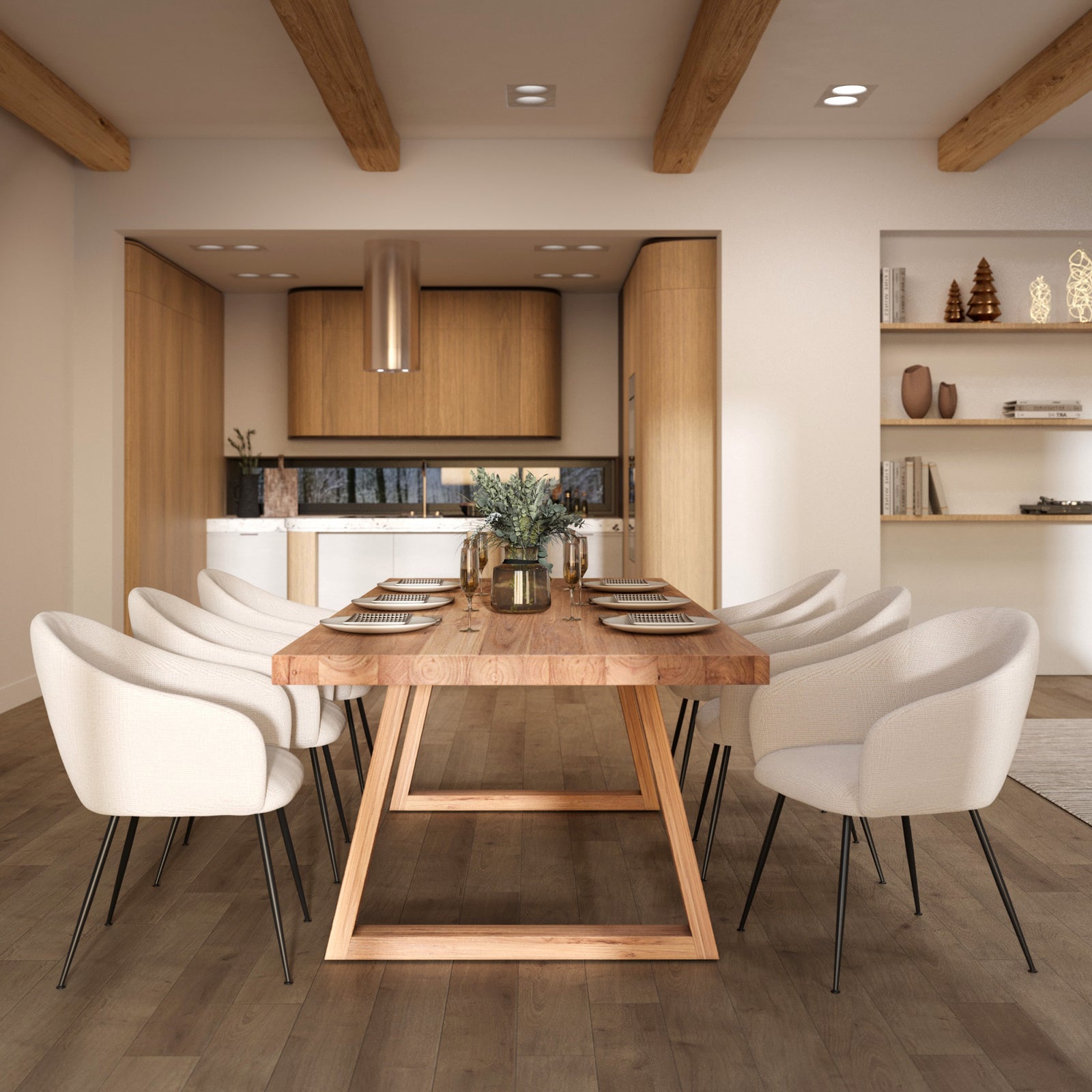 table en bois de teck recycle 10 personnes marie