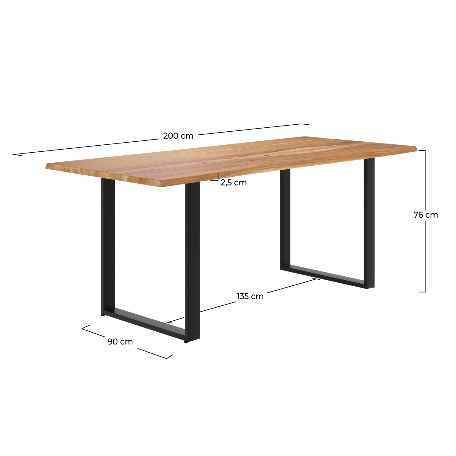 table en bois et pieds noirs joko 8 personnes rdv deco