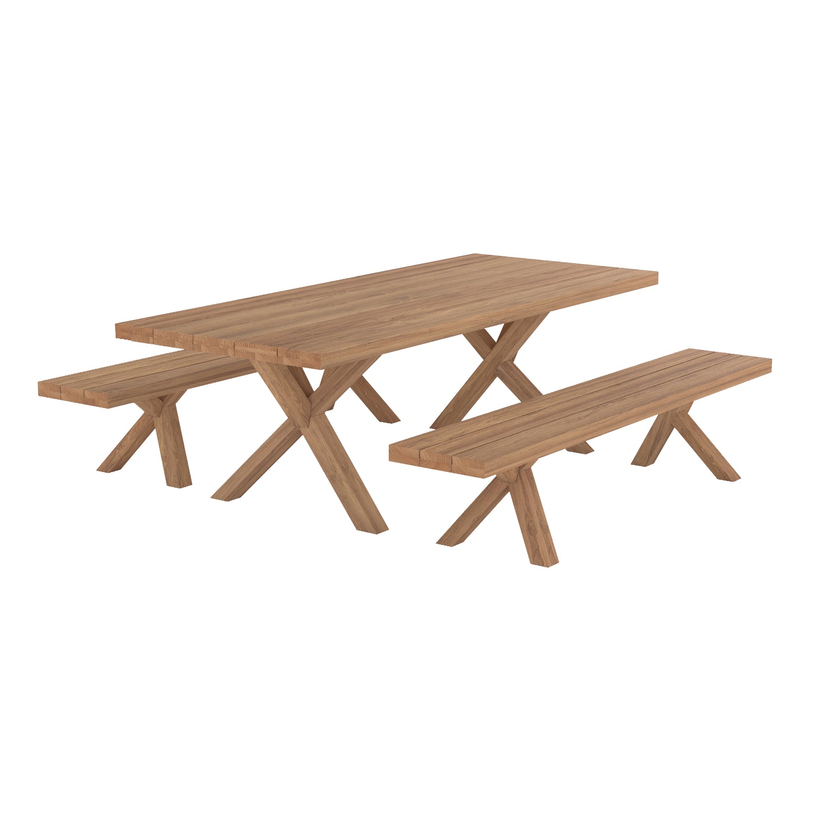 table et bancs de jardin 10 personnes soraya en bois de teck recycle fond blanc