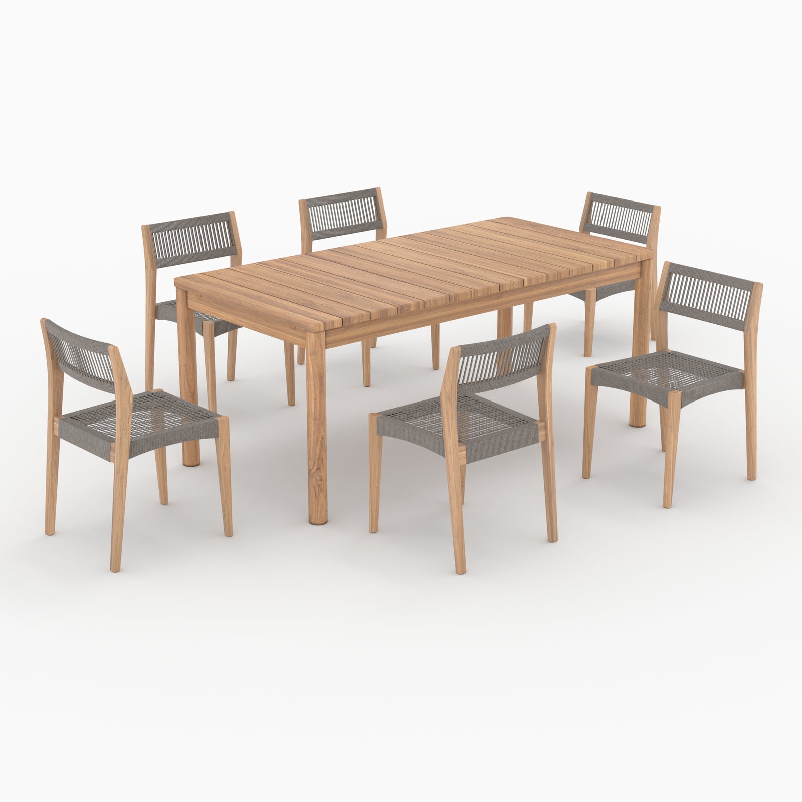 table et chaise de jardin 6 personnes en bois de teck massif kora