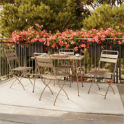 Mesa y sillas de jardín plegables Yumi para 4 personas en metal topo