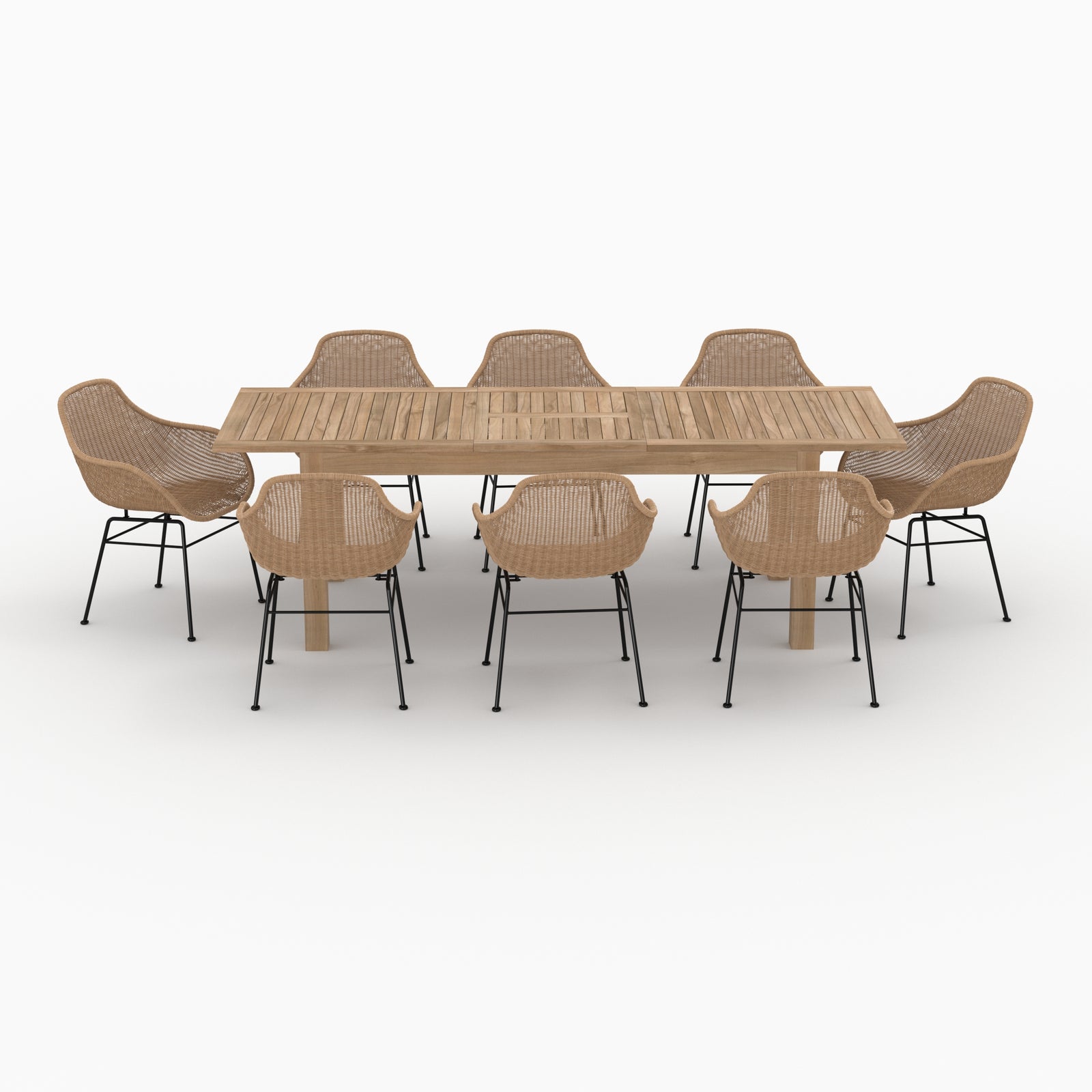 table et chaises de jardin carmela 8 personnes bois et resine