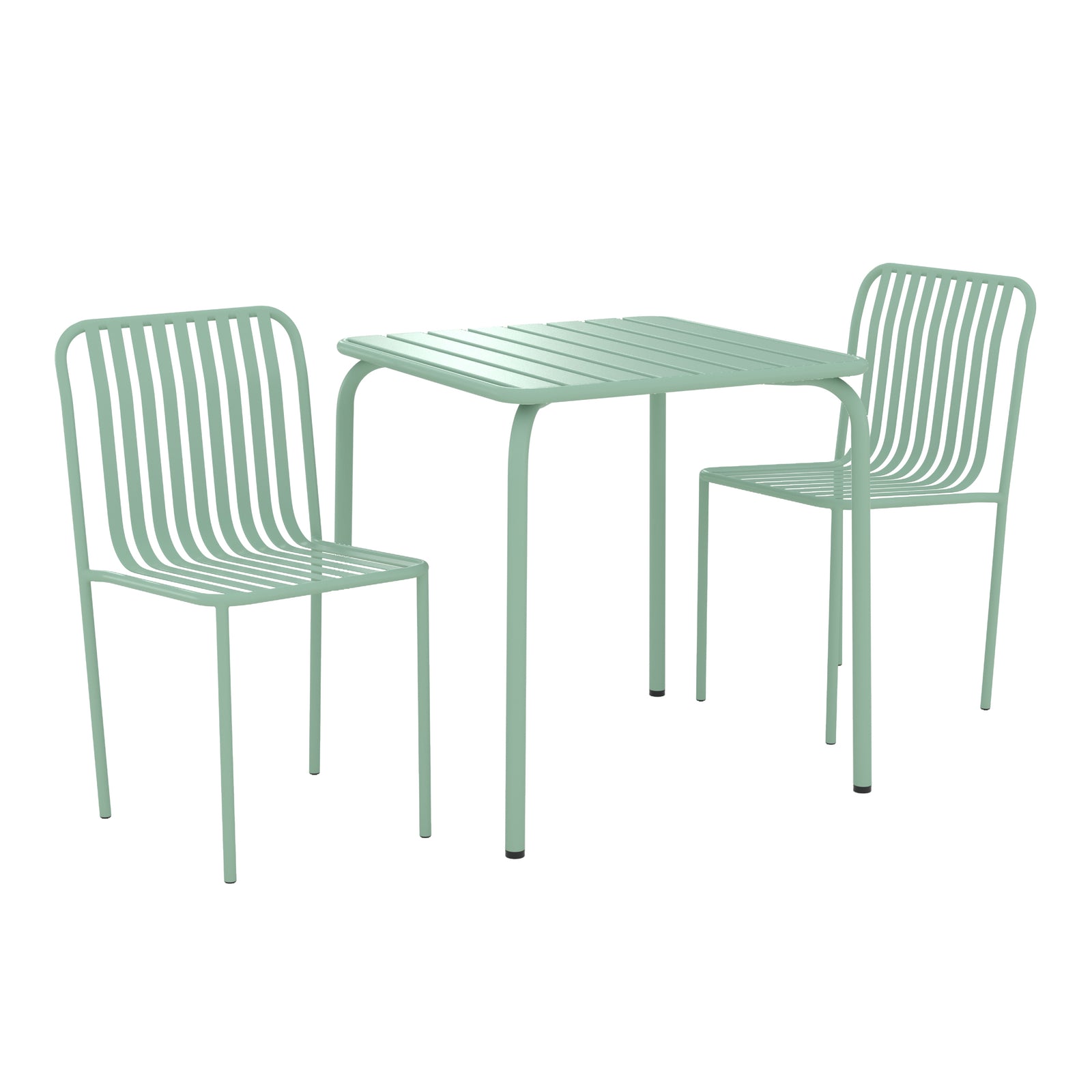 table et chaises de jardin metal vert yumi 2 personnes indus fond blanc_1