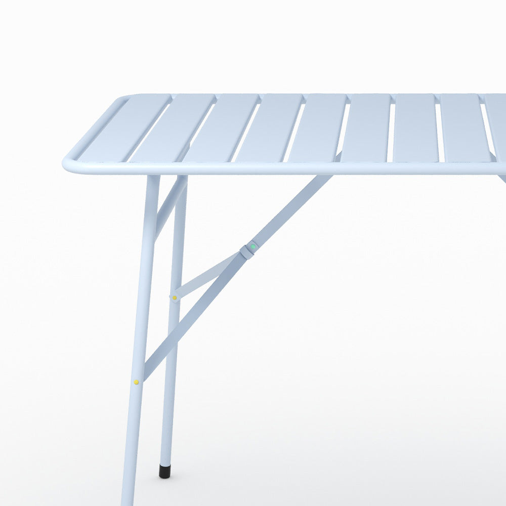 Table et chaises de jardin pliantes Yumi 4 personnes en métal bleu