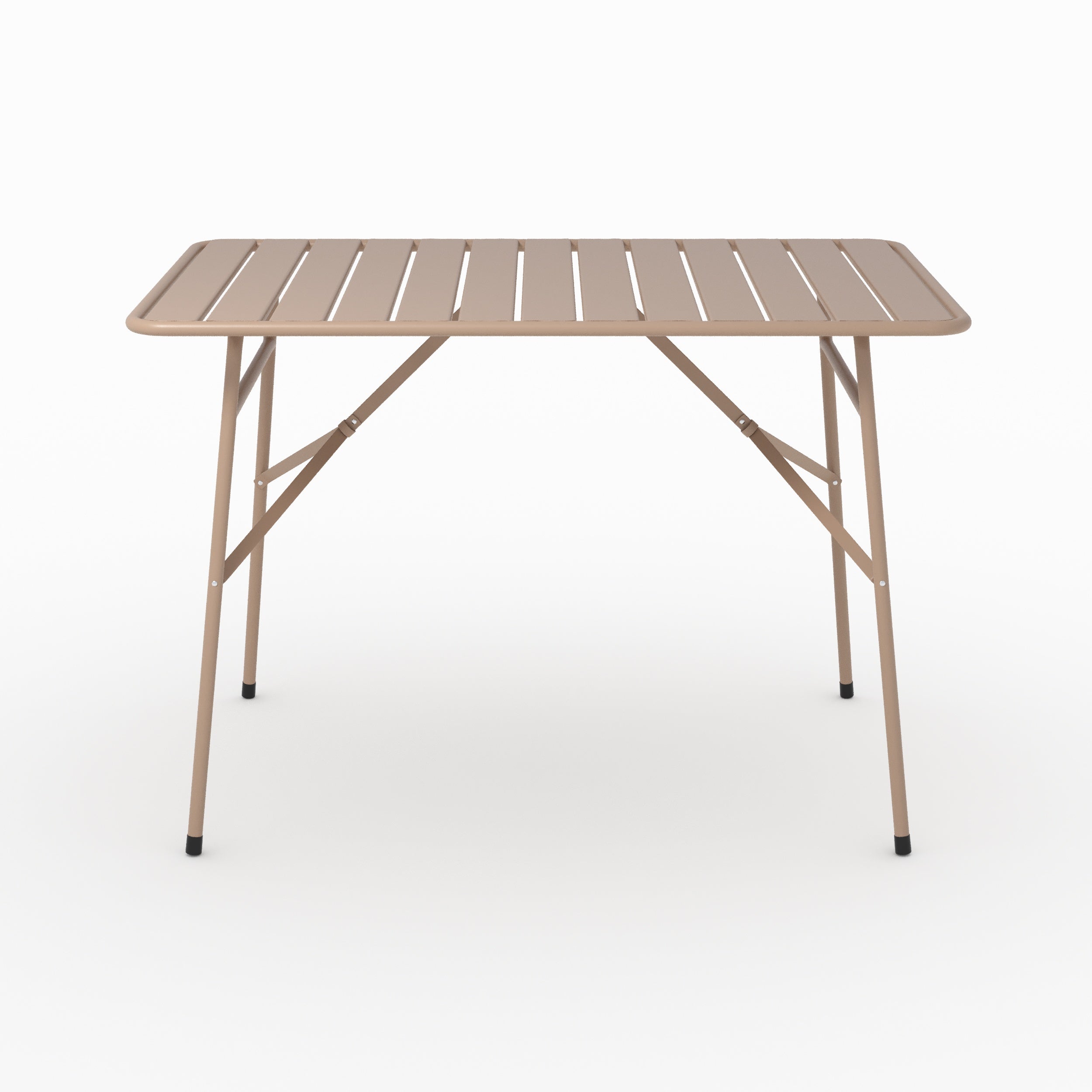 Table et chaises de jardin pliantes Yumi 4 personnes en métal taupe
