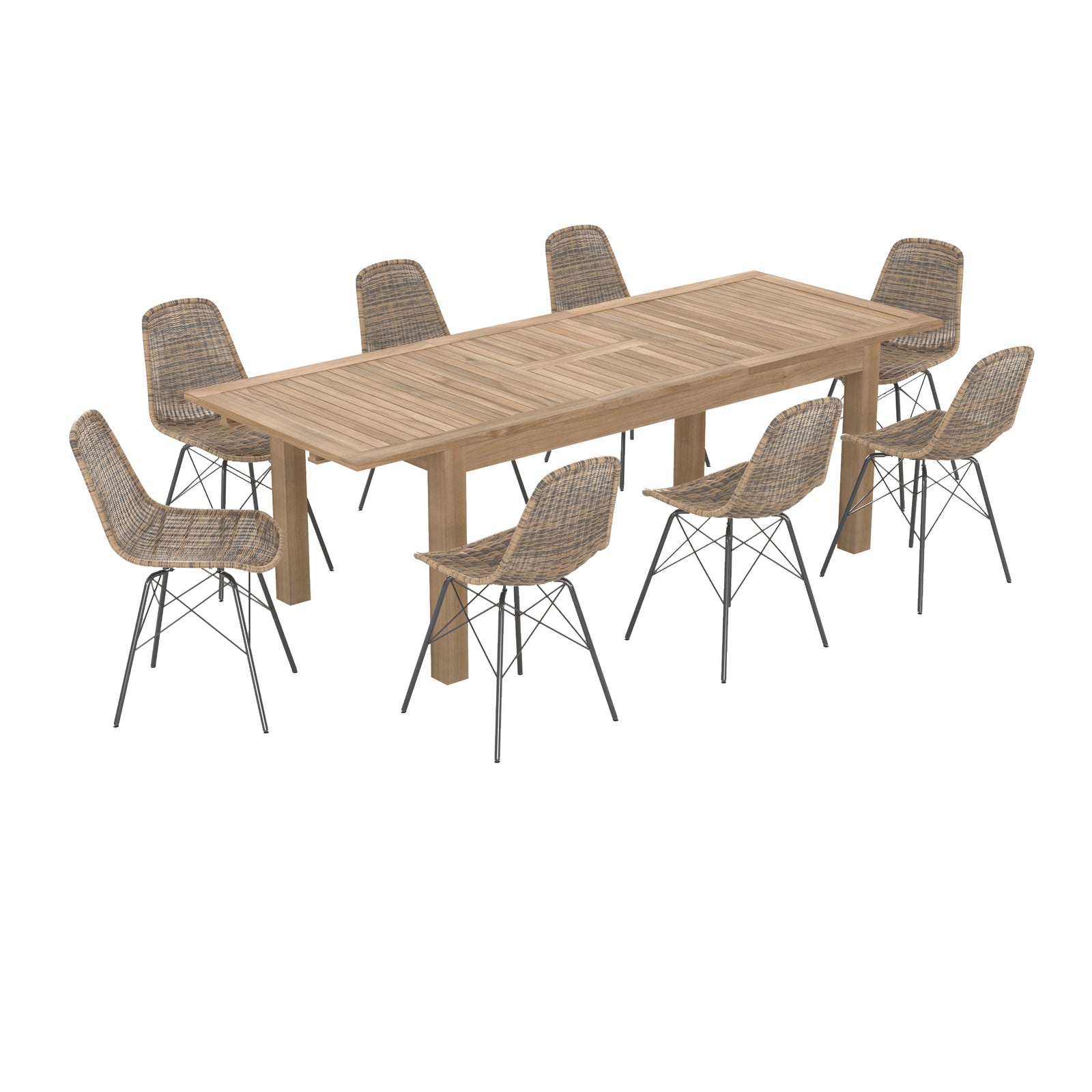 table et chaises de jardin tiptur 8 personnes bois et resine