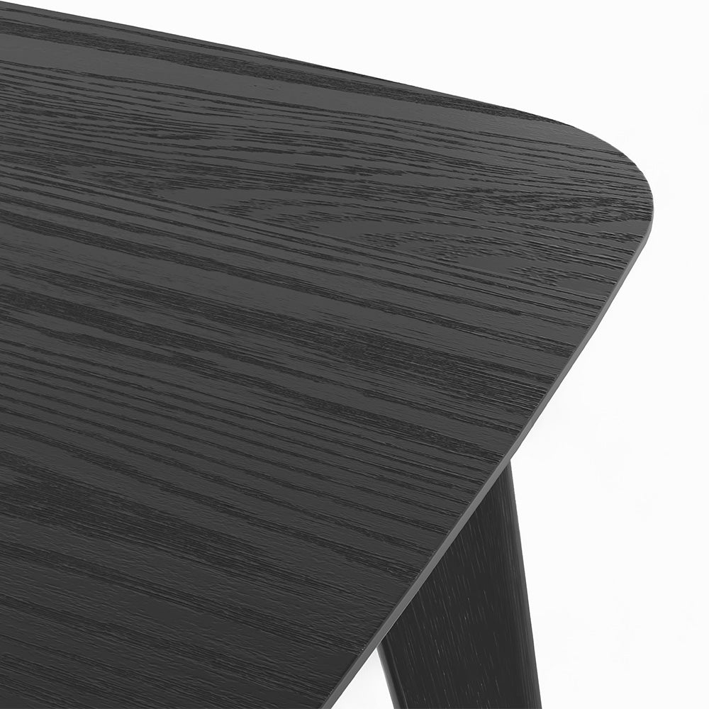 table et chaises oman en velours bois noir 4 personnes