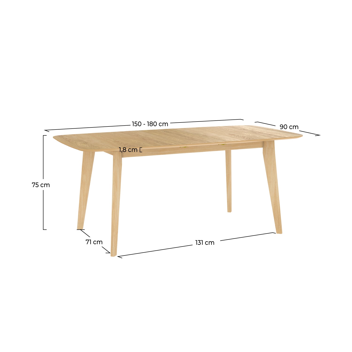 table extensible 6 8 personnes bois oman