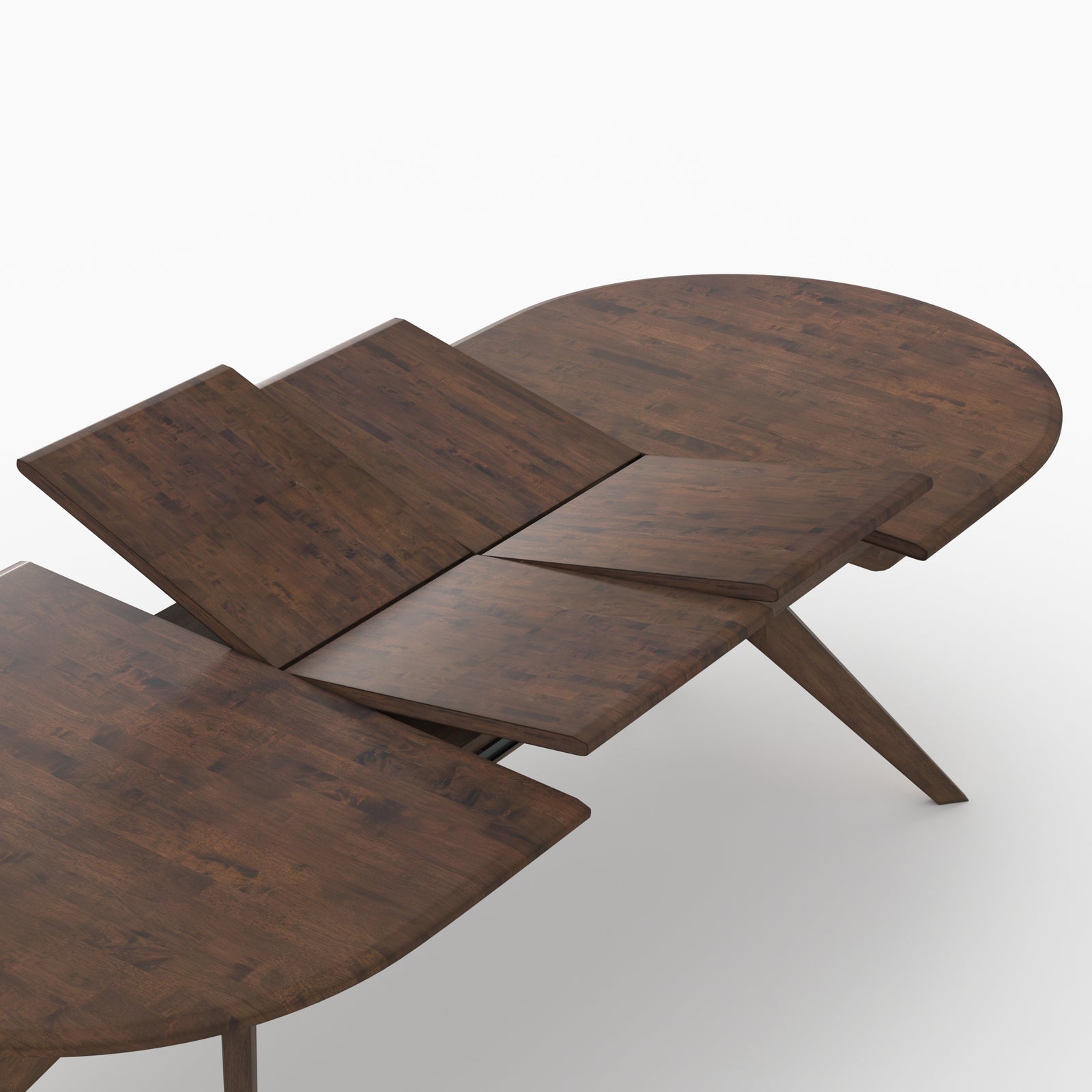 table extensible bois hevea massif fonce merlin