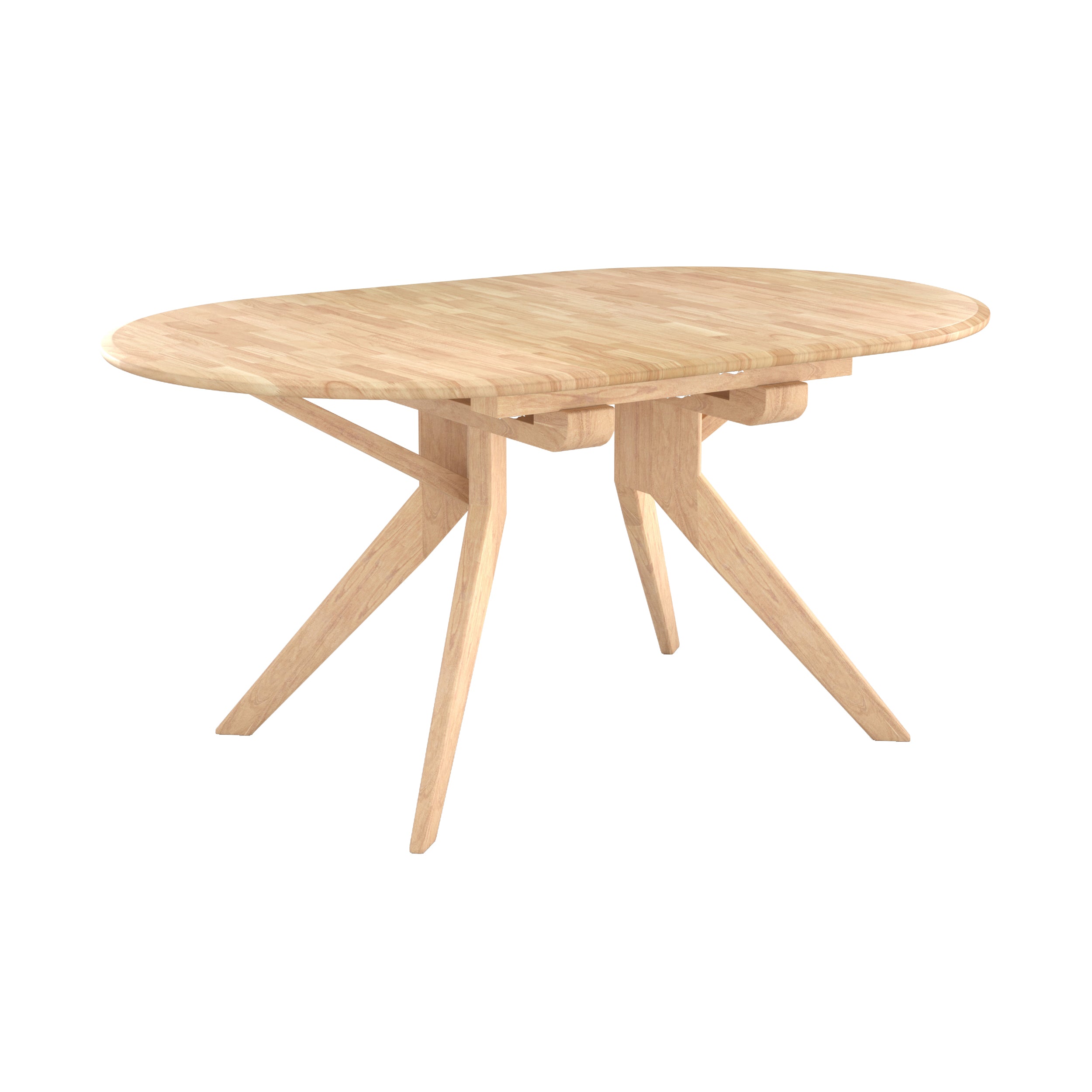table extensible en bois clair hevea 6 8 personnes merlin fond blanc