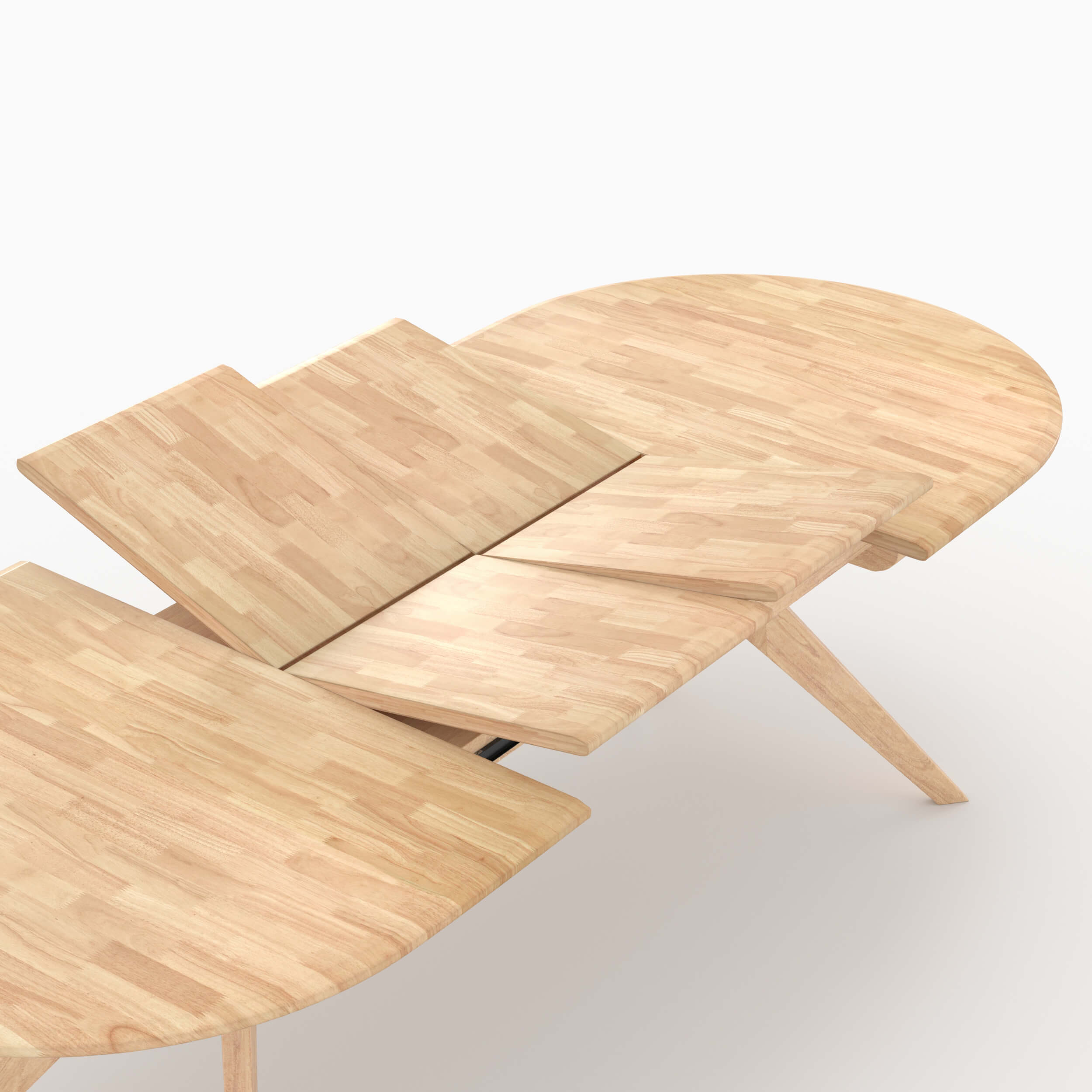table extensible en bois clair hevea merlin 6 8 personnes