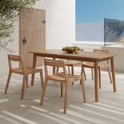 Table extensible et chaises de jardin Alona en bois 4 personnes