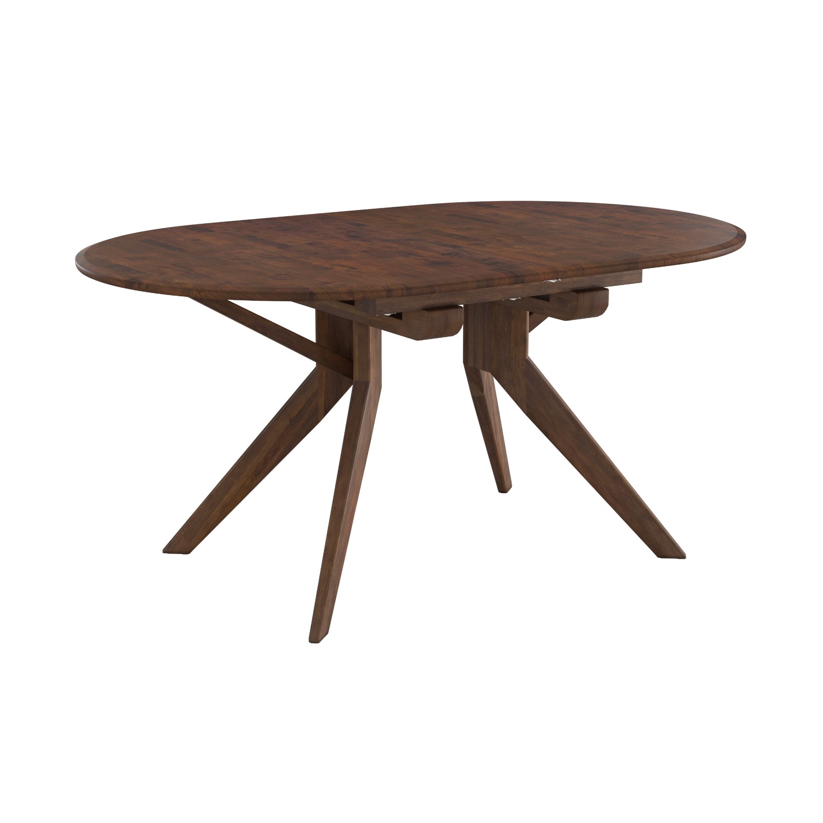 table extensible merlin en bois hevea massif fonce fond blanc