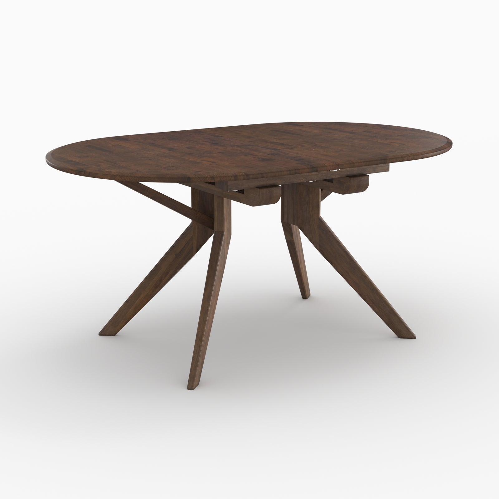 table extensible merlin en bois hevea massif fonce