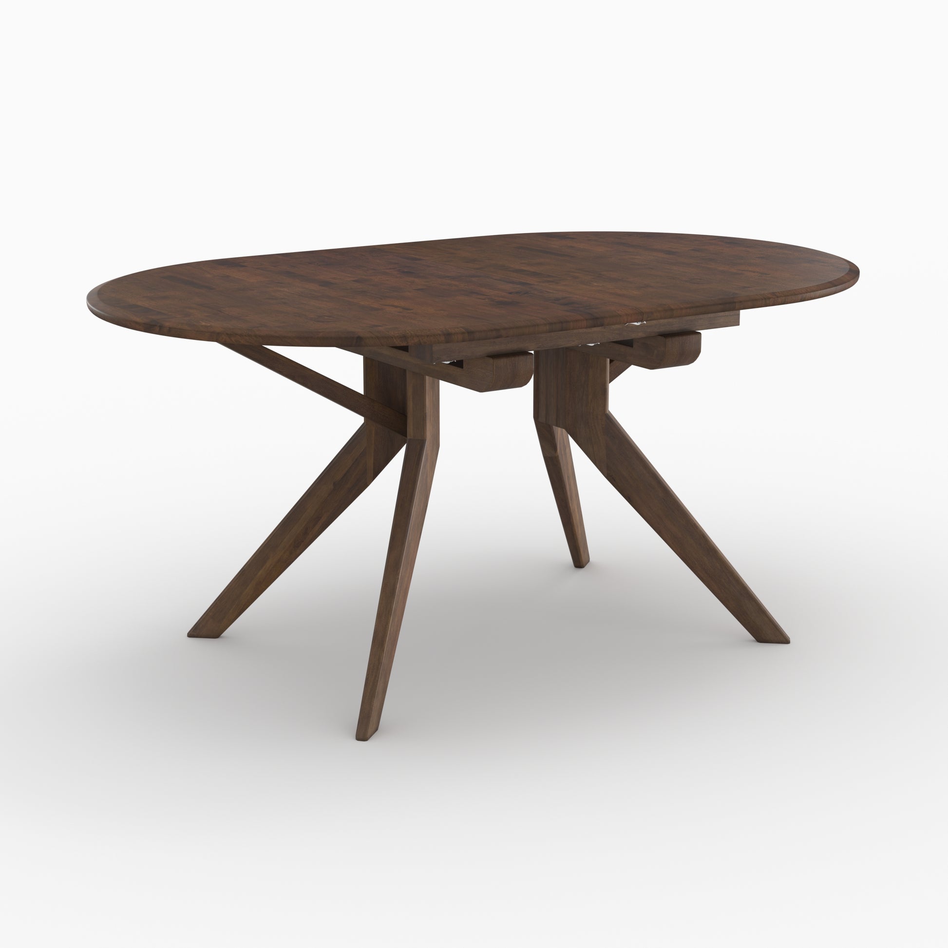 table extensible merlin en bois hevea massif fonce