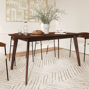 Table rectangulaire Oman 4/6 personnes extensible en bois foncé 150/180 cm