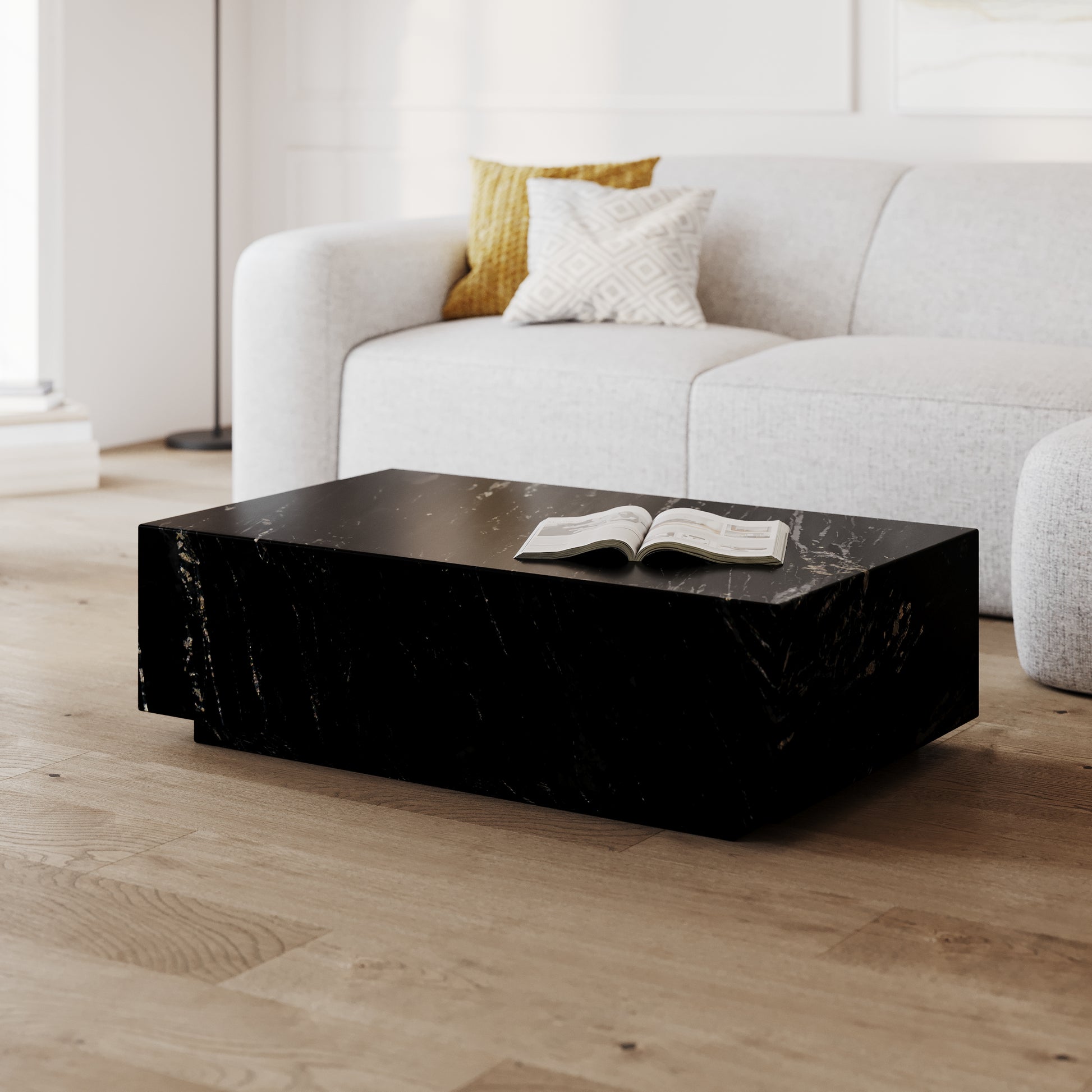 table izea noire rectangulaire marbre