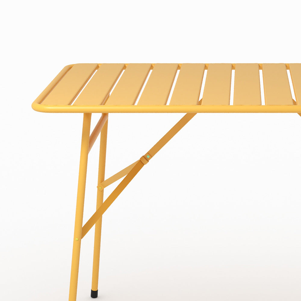 Table et chaises de jardin pliantes Yumi 4 personnes en métal jaune