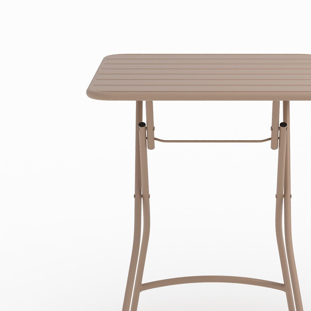 Table et chaises de jardin pliantes Yumi 2 personnes en métal taupe